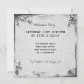 Zwart-wit Halloween uitnodiging (Achterkant)