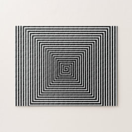 Zwart-wit Hallway Vortex | Optische verlichting Legpuzzel