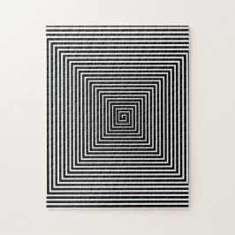 Zwart-wit Hallway Vortex | Optische verlichting Legpuzzel