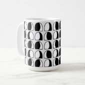 Zwart-wit halve cirkel geometrisch koffiemok (Voorkant links)