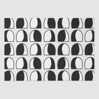 Zwart-wit halve cirkel geometrisch tissuepapier