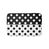 Zwart Wit Halve Kleur Split Inverse Polka Dots Badmat (Voorkant)