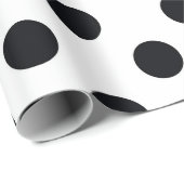Zwart Wit Halve Kleur Split Inverse Polka Dots Cadeaupapier (Rol Hoek)