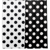 Zwart Wit Halve Kleur Split Inverse Polka Dots Douchegordijn (Voorkant)