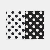 Zwart Wit Halve Kleur Split Inverse Polka Dots Fleece Deken (Voorkant (Horizontaal))