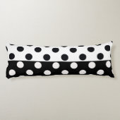 Zwart Wit Halve Kleur Split Inverse Polka Dots Lichaamskussen (Achterkant)