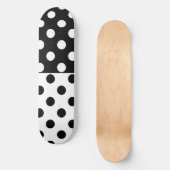 Zwart Wit Halve Kleur Split Inverse Polka Dots Persoonlijk Skateboard (Voorkant)