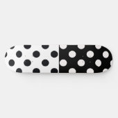 Zwart Wit Halve Kleur Split Inverse Polka Dots Persoonlijk Skateboard (Horizontaal)