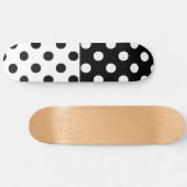 Zwart Wit Halve Kleur Split Inverse Polka Dots Persoonlijk Skateboard (Horizontaal)
