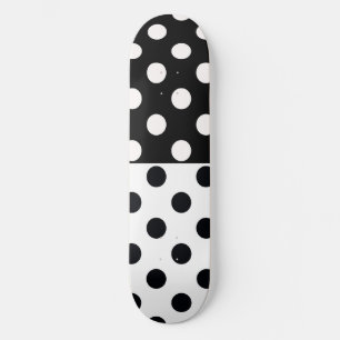 Zwart Wit Halve Kleur Split Inverse Polka Dots Persoonlijk Skateboard