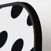 Zwart Wit Halve Kleur Split Inverse Polka Dots Pickleball Paddle (Links Detail)