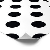 Zwart Wit Halve Kleur Split Inverse Polka Dots Poster (Hoek)