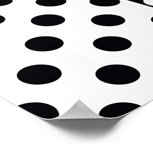 Zwart Wit Halve Kleur Split Inverse Polka Dots Poster (Hoek)