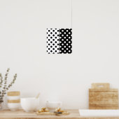 Zwart Wit Halve Kleur Split Inverse Polka Dots Poster (Keuken)