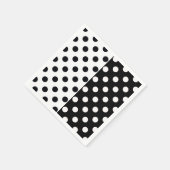 Zwart Wit Halve Kleur Split Inverse Polka Dots Servet (Hoek)