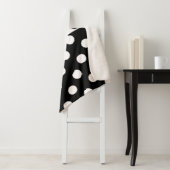 Zwart Wit Halve Kleur Split Inverse Polka Dots Sherpa Deken (In situ)