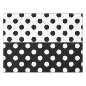 Zwart Wit Halve Kleur Split Inverse Polka Dots Tafelkleed (Voorkant (Horizontaal))
