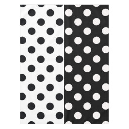 Zwart Wit Halve Kleur Split Inverse Polka Dots Tafelkleed