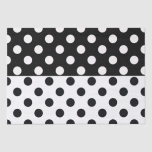 Zwart Wit Halve Kleur Split Inverse Polka Dots Tissuepapier