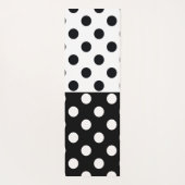 Zwart Wit Halve Kleur Split Inverse Polka Dots Yogamat (Achterkant)