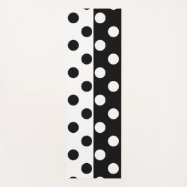 Zwart Wit Halve Kleur Split Inverse Polka Dots Yogamat