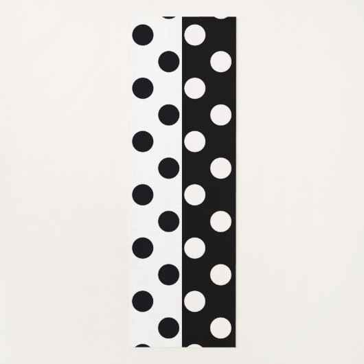 Zwart Wit Halve Kleur Split Inverse Polka Dots Yogamat (Voorkant)