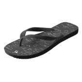 Zwart Wit Hand Geschreven Wiskunde Formula Graphic Teenslippers (Schuin)
