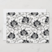 Zwart & Wit Hand Getekend Bloemmotief - Bewaar de Save The Date (Achterkant)