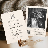 Zwart-wit Hand getekend Quirky Wedding Kaart