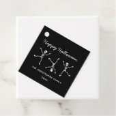 Zwart & Wit Hand Getekend Skelet Halloween  Bedankjes Labels (In situ)
