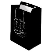 Zwart & Wit Hand Getekend Skelet Halloween Medium Cadeauzakje (Achterkant Gekanteld)