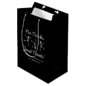 Zwart & Wit Hand Getekend Skelet Halloween Medium Cadeauzakje (Voorkant Gekanteld)