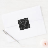 Zwart Wit Hand Getekende Doodle Afstudeer Dank Je Vierkante Sticker (Envelop)