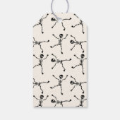 Zwart & Wit Hand Getekende Skelet Halloween Cadeaulabel (Achterkant)