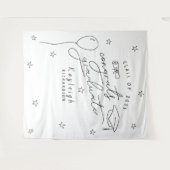 Zwart Wit Hand Getrokken Afstuderen Foto Achtergro Wandkleed (Voorkant (horizontaal))