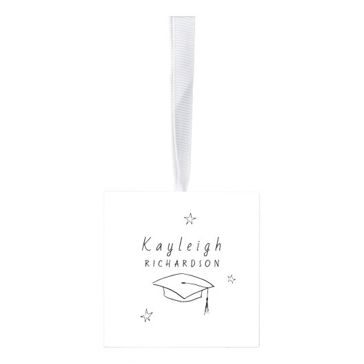 Zwart Wit Hand Getrokken Afstuderen Fotoblok Decoratie (Rechts)