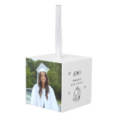 Zwart Wit Hand Getrokken Afstuderen Fotoblok Decoratie (Achter hoekig)