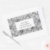 Zwart-wit Hand getrokken bloemen Labels (Envelop)