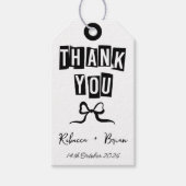 Zwart & Wit Hand Getrokken Boog Huwelijk Cadeaulabel (Voorkant)