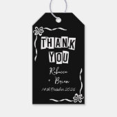 Zwart & Wit Hand Getrokken Boog Huwelijk Cadeaulabel (Voorkant)