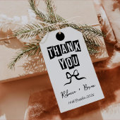 Zwart & Wit Hand Getrokken Boog Huwelijk Cadeaulabel