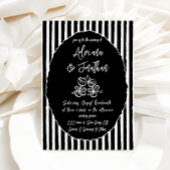 Zwart-wit Hand Getrokken bruiloft Uitnodiging