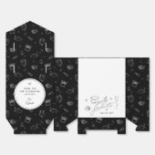 Zwart Wit Hand Getrokken Gepersonaliseerd Afstuder Bedankdoosjes (Ongevouwen)