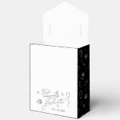 Zwart Wit Hand Getrokken Gepersonaliseerd Afstuder Bedankdoosjes (Open)