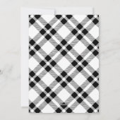 Zwart & Wit Hand-getrokken geruite Kerstfoto Feestdagenkaart (Achterkant)