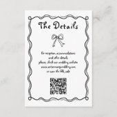 Zwart, wit Hand getrokken kronkelende grillige bru Informatiekaartje (Voorkant)