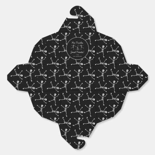 Zwart-wit Hand getrokken Skelet Halloween Bedankdoosjes (Ongevouwen)