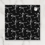 Zwart-wit Hand getrokken Skelet Halloween Bedankjes Labels (Achterkant)