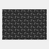 Zwart-wit Hand getrokken Skelet Halloween Inpakpapier Vel (Voorkant)