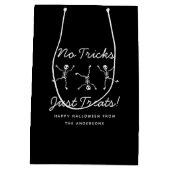 Zwart-wit Hand getrokken Skelet Halloween Medium Cadeauzakje (Achterkant)